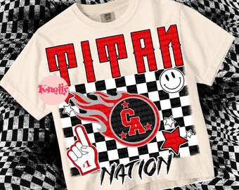 Retro Pop Mascot- CA Titan Nation PNG - School Spirit