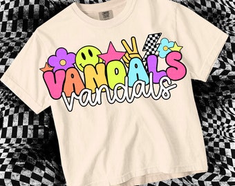 Retro Pop Colorful Mascot Sticker - VANDALS PNG - School Spirit