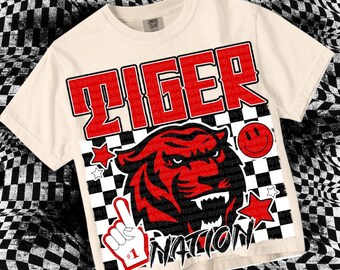 Retro Mascot -TIGER NATION PNG - School Spirit