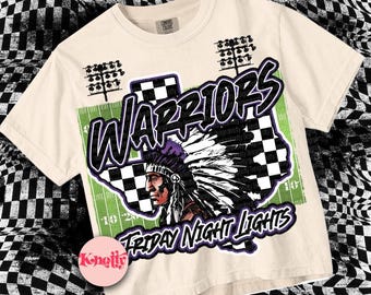 Retro Pop Mascot-Warrior Friday Night Lights PNG - School Spirit-Purple