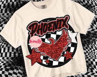 Retro Mascot -Phoenix PNG - School Spirit - Red
