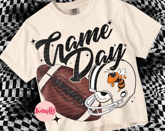 Retro Vintage Football YELLOWJACKETS GAMEDAY Design PNG File- Orange