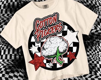 Retro Pop -  Mascot-Robstown Cotton Pickers PNG - School Spirit