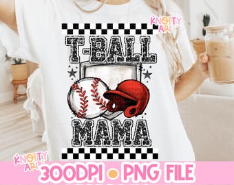 Cute Retro T-Ball Mama Checkered PNG T-Ball Mom Game Day Png T-Ball  Shirt Design Trendy T-Ball Mama DTF
