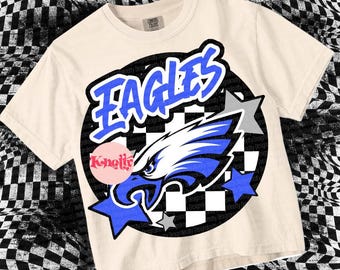 Retro Pop  EAGLES  Mascot-Eagles PNG Blue Grey