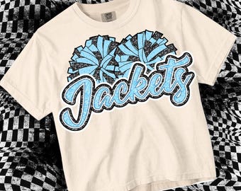 Cute Preppy Sparkle Sequin- PNG File - JACKETS - Mascots - Blue