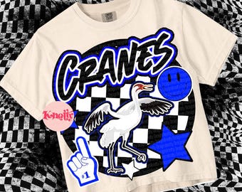 Retro Mascot -CranesPNG - School Spirit - Blue