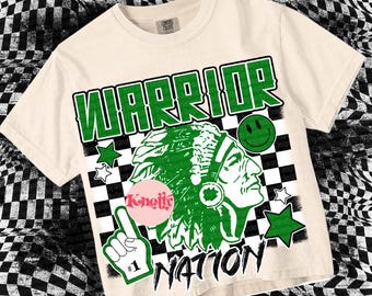 Retro Pop Mascot-Warrior Nation PNG - School Spirit-Green