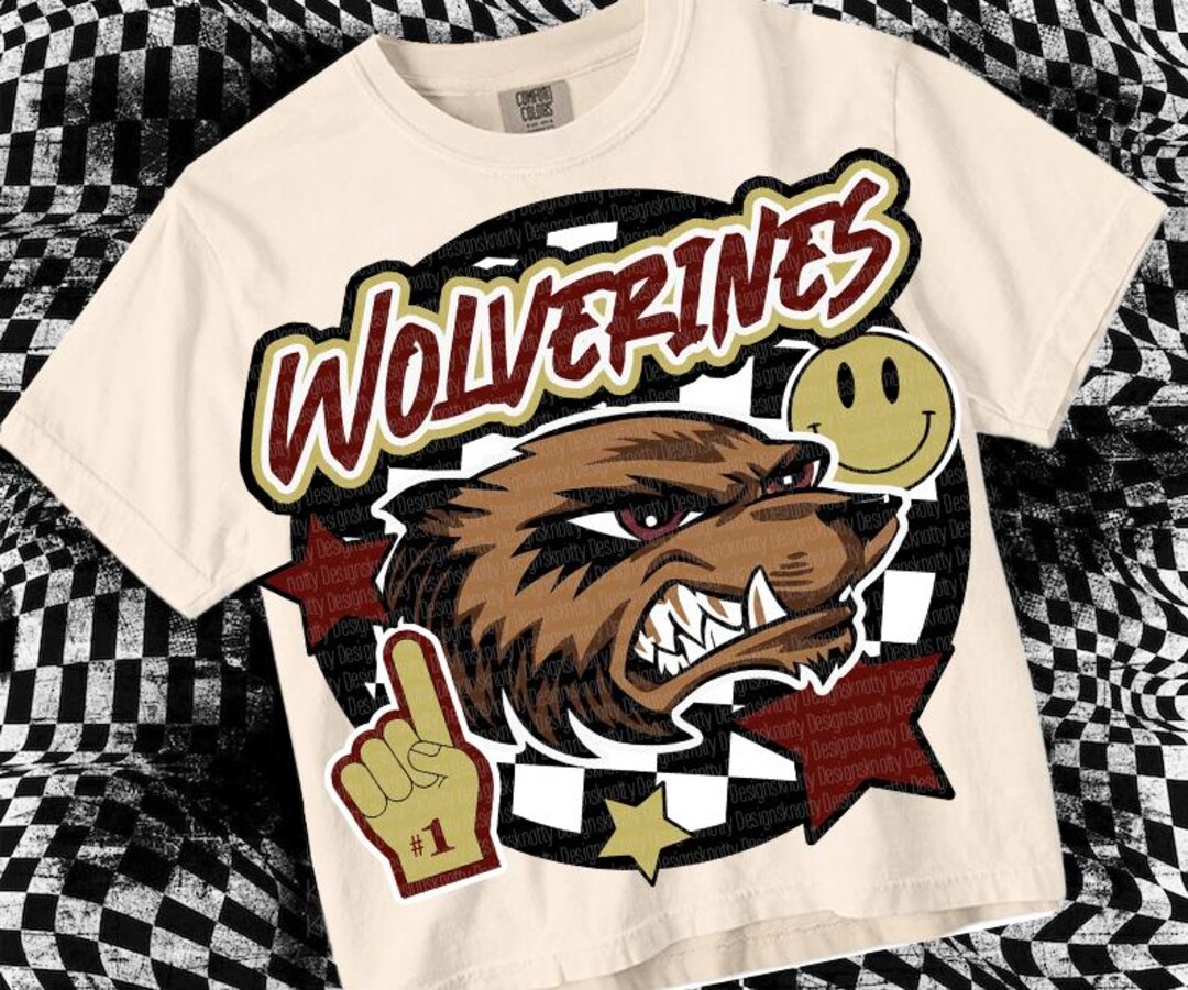 Retro Cute - Mascot- WOLVERINE NATION PNG - School Spirit - Etsy