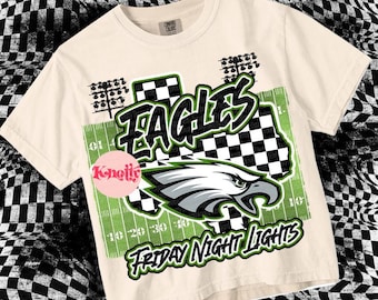 Retro Grunge -  Mascot-EAGLES PNG - School Spirit - Green Black