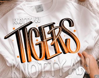 Hand Drawn Tigers PNG - School Spirit-Black Orange