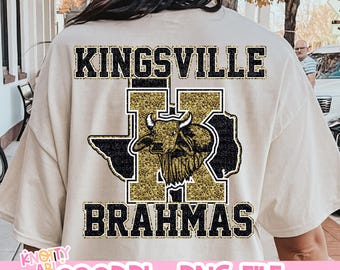 Cute Preppy Glitter- PNG File - Kingsville BRAHMA NATION - Mascots