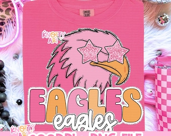 Retro Cute Preppy EAGLES PNG Colorful Mascot-Eagles PNG