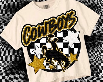Cute Preppy Glitter- PNG File - COWBOYS - Mascots