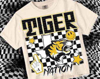Retro Mascot -TIGER NATION PNG - School Spirit - Yellow