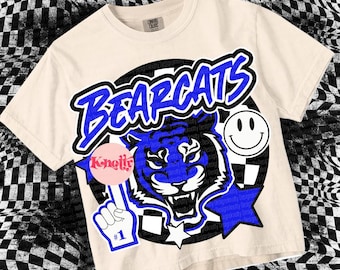 Retro Pop - Mascot-BEARCATS PNG - School Spirit Blue Black