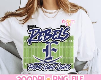 Retro Grunge -  Mascot-REBELS PNG - School Spirit - Navy