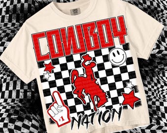 Cute Preppy - PNG File - COWBOYS - Mascots Red Black