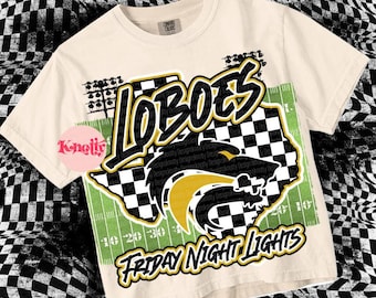 Friday Night Lights-  Mascot-LOBOES PNG - School Spirit - Black and Gold