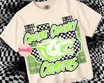 Retro Grunge Coyote Nation-Mascot- Green Coyotes PNG - School Spirit