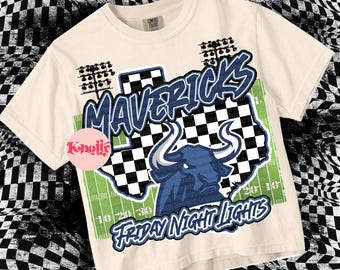 Cute Preppy Friday Night Lights- PNG File - MAVERICKS - Mascots-Blue