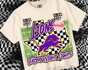 Retro Pop Friday Night Lights Mascot- LIONS - Mascots-Orange Blue