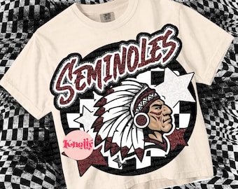 Retro Pop Glitter Mascot-Seminoles PNG - School Spirit