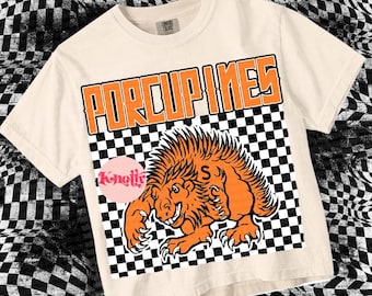 Retro Grunge -  Mascot-Porcupines PNG - School Spirit