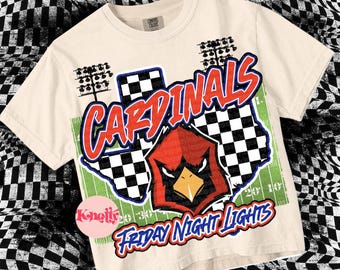 Friday Night Lights Mascot-CARDINALS - School Spirit- Red Blue