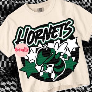 Retro Pop -  Mascot-Hornets PNG - School Spirit - Green black