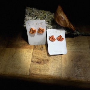 Fall Oak Leaves Stud Earrings