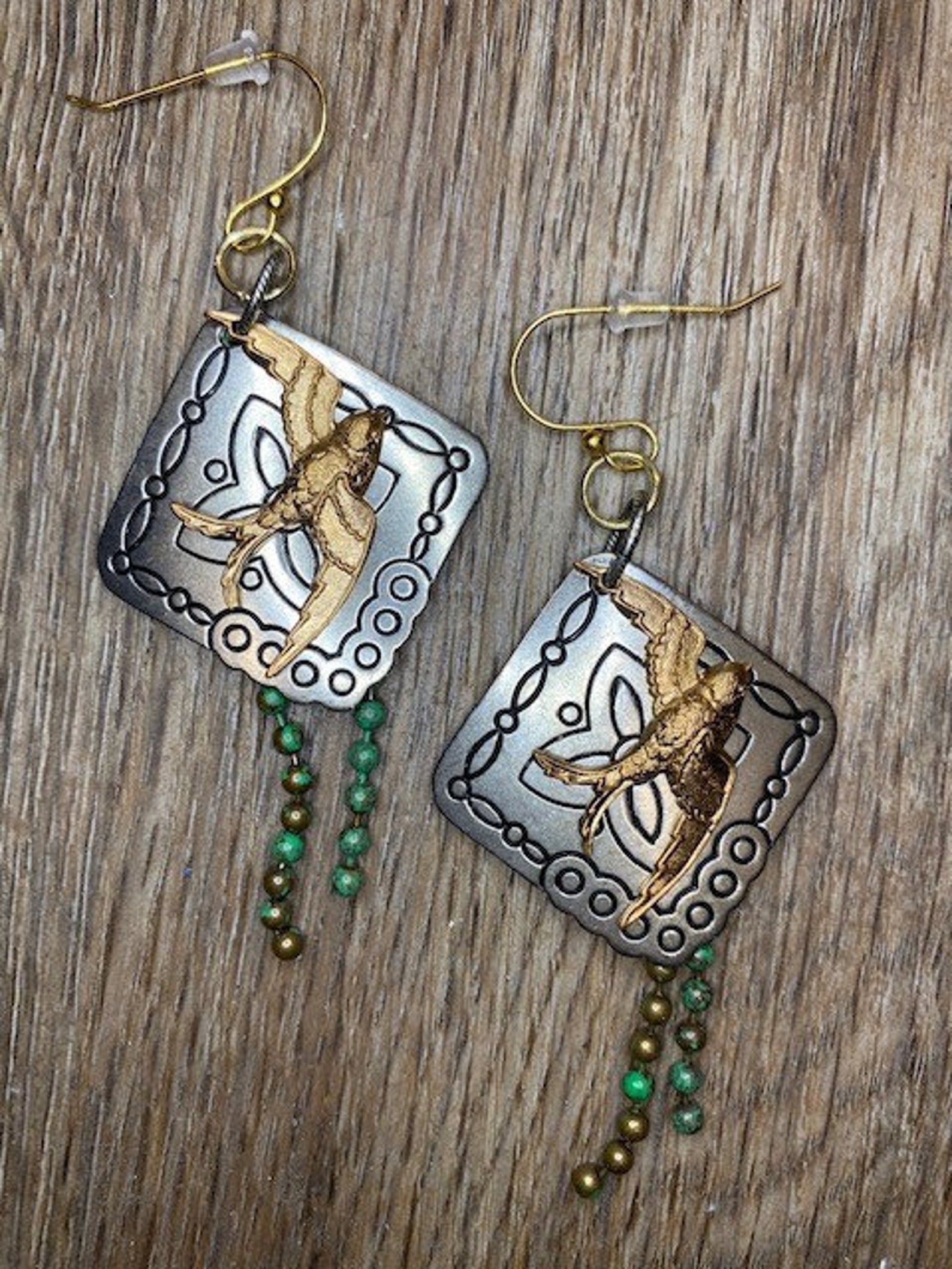 Earrings Southwestern Dangle Earrings Bird in flight Etsy