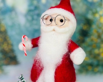 NEW Handmade Needle Felted Wool “Snuggly Santa” The Father Christmas Gift