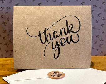 Rustic Natural Folded Thank You Gift Card, Seal & Envelope
