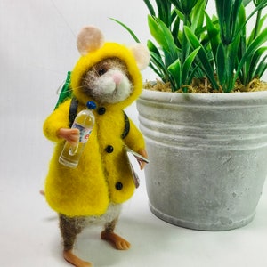 BEST SELLER Handmade Needle Felted Stuart the Little Hiking / Camping Gift Mouse image 2