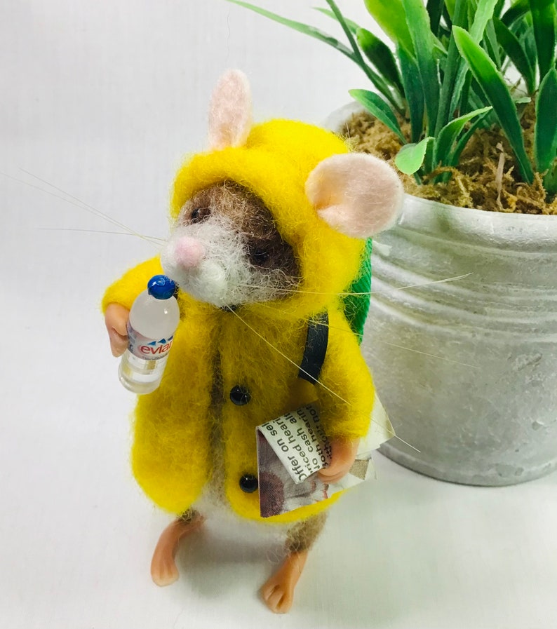 BEST SELLER Handmade Needle Felted Stuart the Little Hiking / Camping Gift Mouse image 8