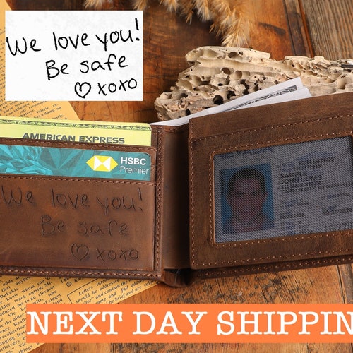 Husband Gift Boyfriend Gift Mens Leather Money Clip Wallet Etsy