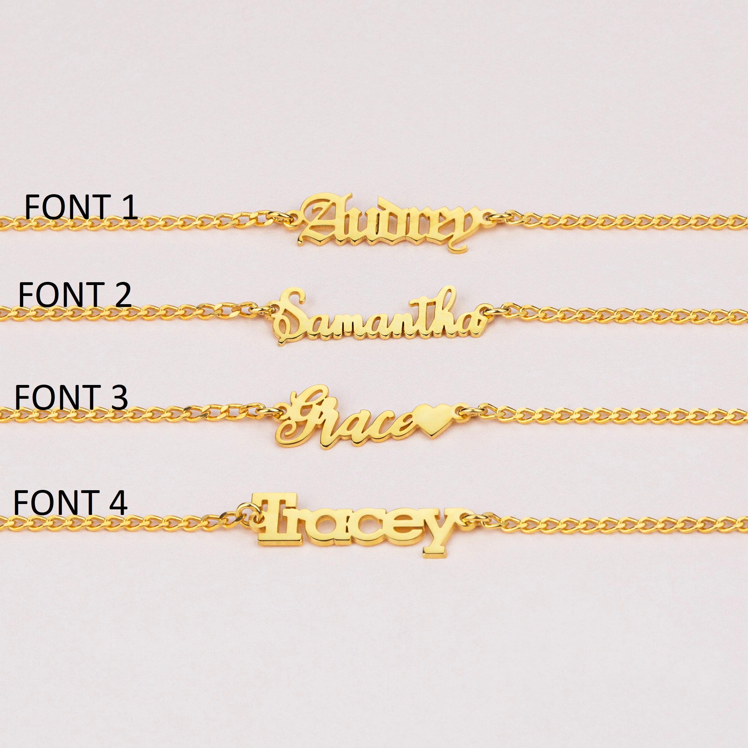 Gold Name Bracelet Bracelet Personalized Gifts 14K Solid Etsy