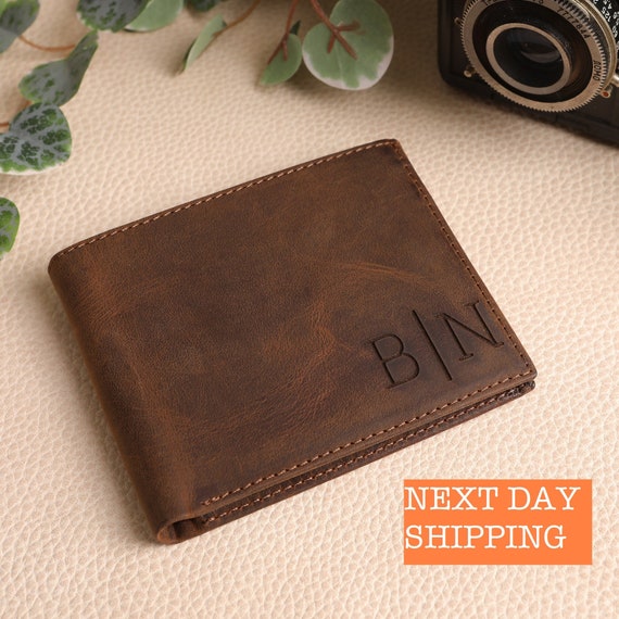 Fathers Day Gifts, Wallet, Engraved Leather Wallet, Gift for Him, Personalized Anniversary Gift, Wallet for Dad, Christmas Gift for Husband