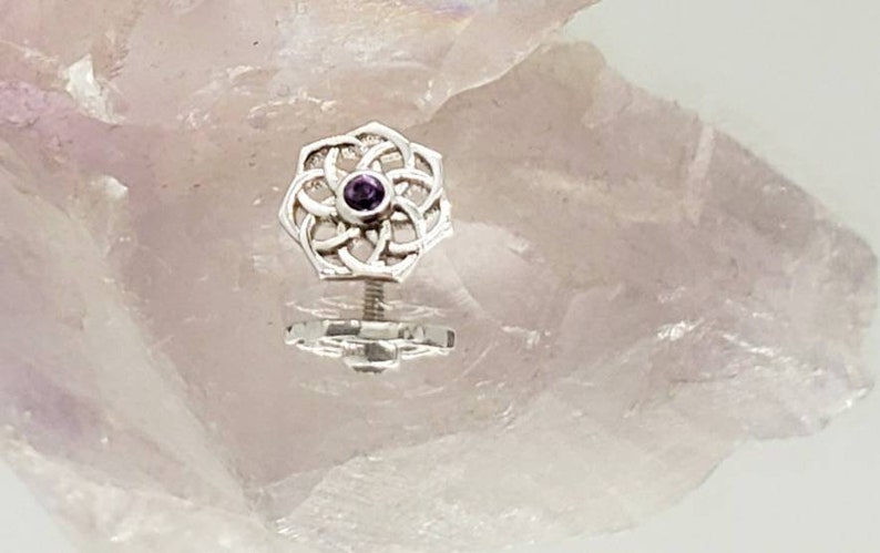 Amethyst 14k White Gold Threaded - END ONLY BVLA Shandra