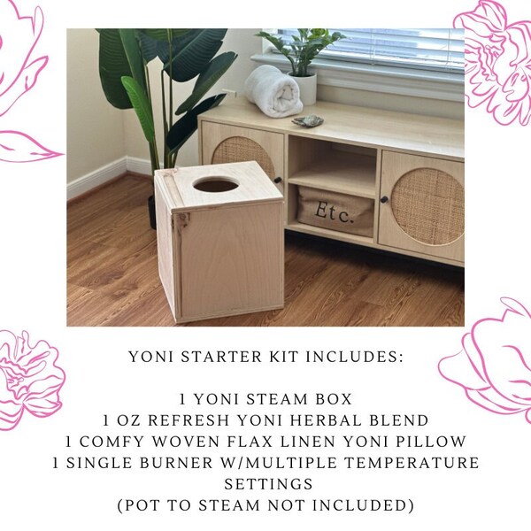 Yoni Starter Kit, Yoni Box, Everything for Yoni Steam, Comes with Single burner, 1oz Herbs, Yoni Pillow,   RICA OH MY