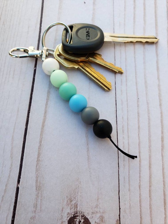 Beaded key chain Beaded key holder Badge holder Key holder Etsy