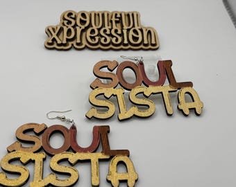 Soul Sista Wooden Earrings – Hand-Painted Afrocentric Statement Jewelry | Soulful Xpression Collection