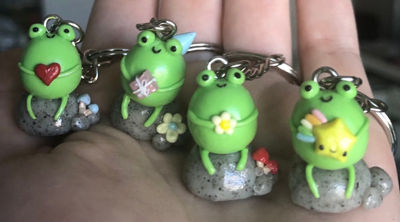 Frog clay charm