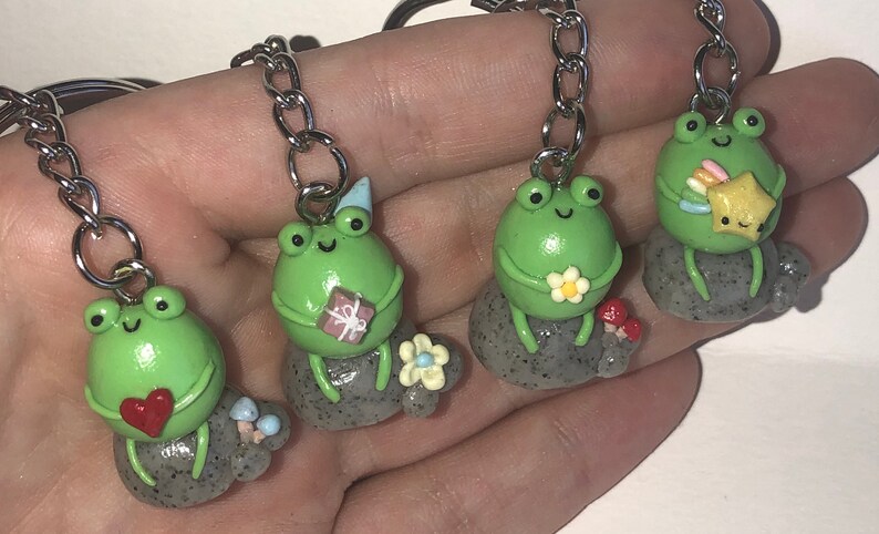 Frog clay charm