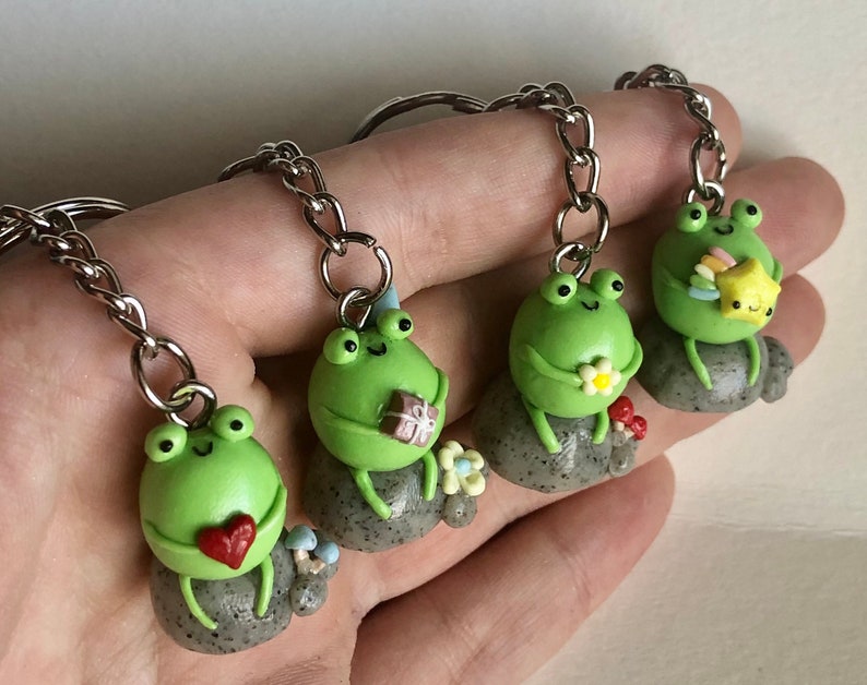 Frog clay charm