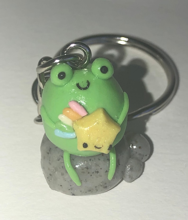 Frog clay charm