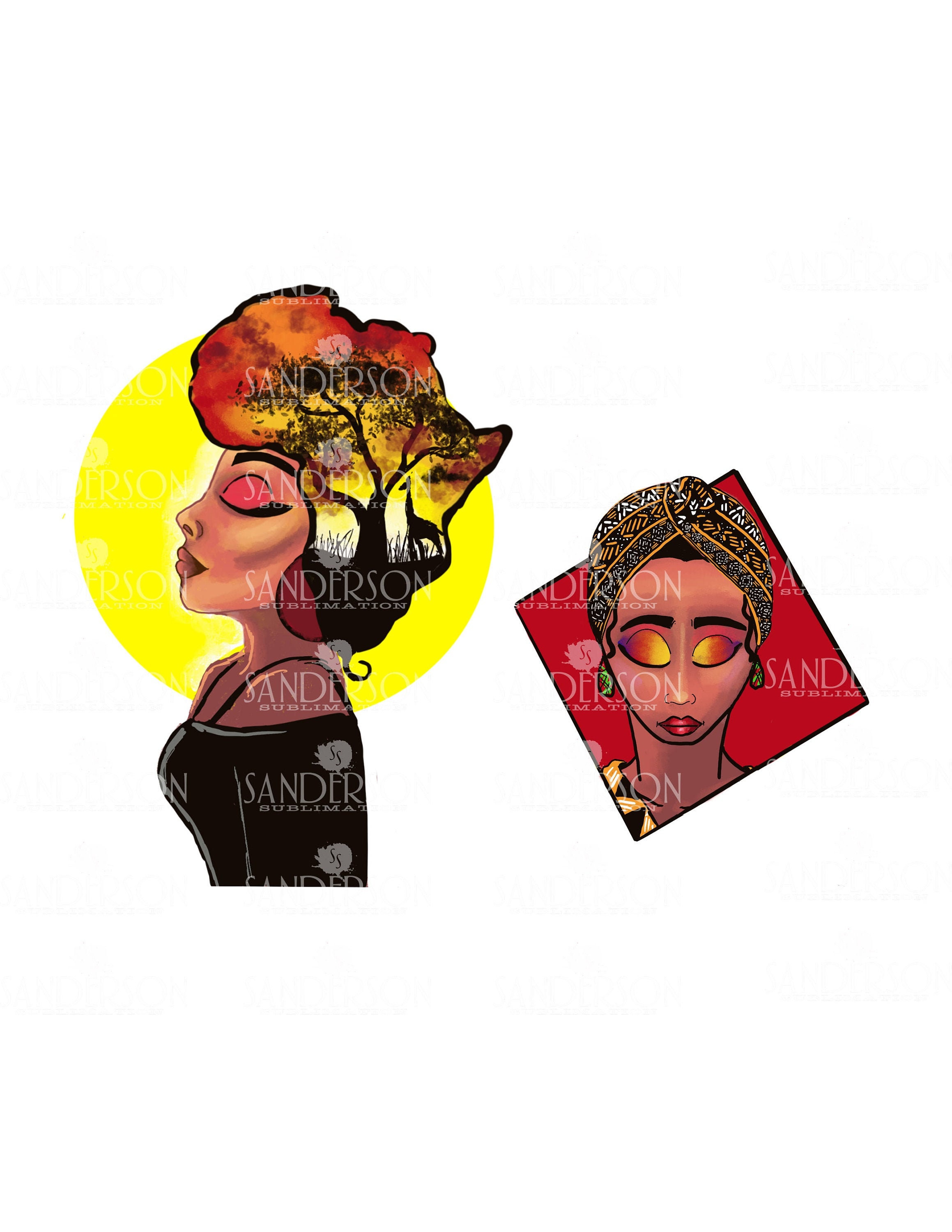 African WomenHand drawn Clipart PNG designs | Etsy