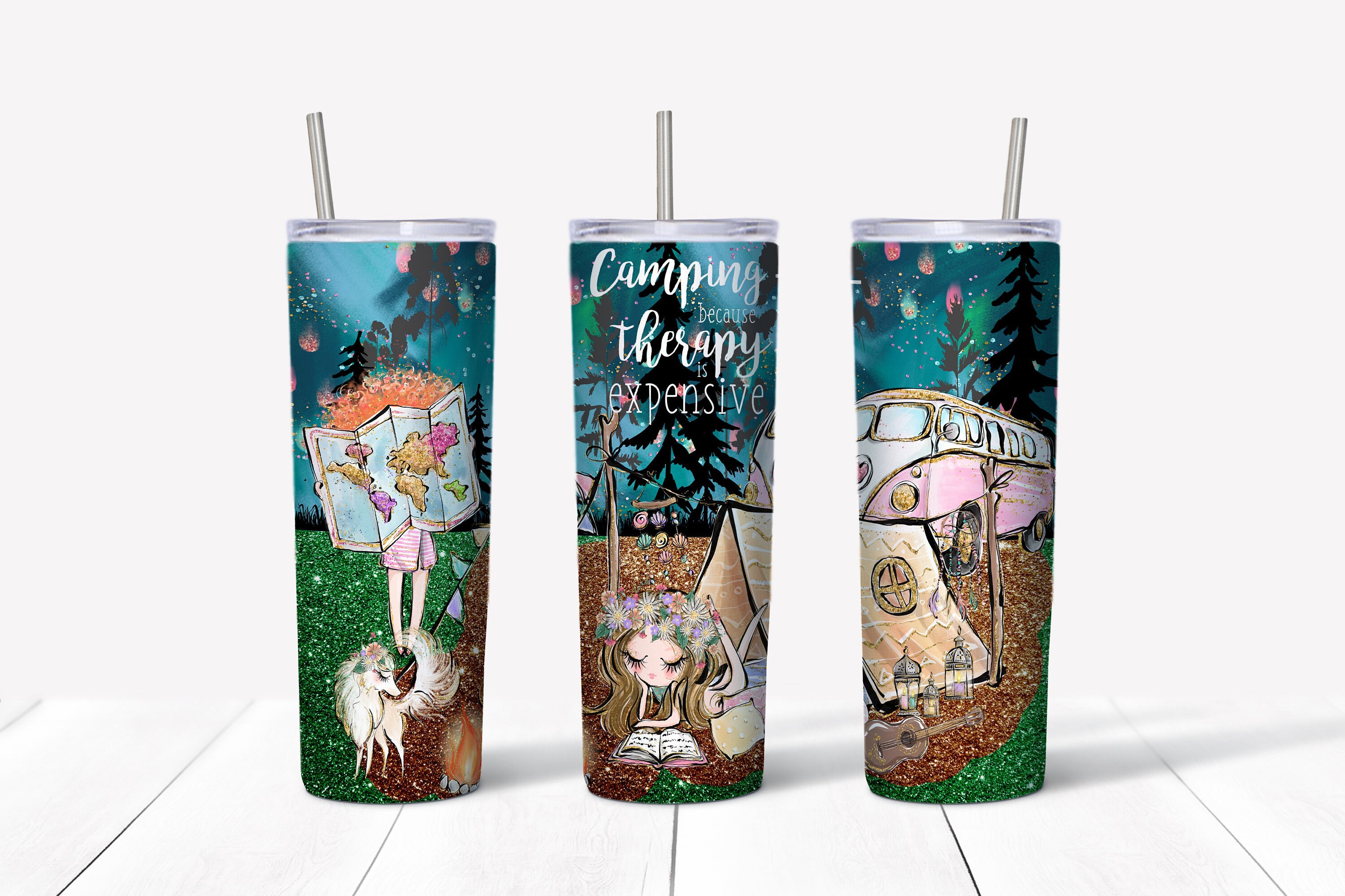 Sublimation tumbler camping tumbler camping camping therapy Etsy