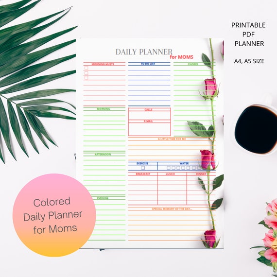 Daily Planner for Moms To do list Day organizer Personal